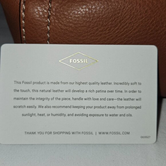 FOSSIL Brown Leather Emma Crossbody/Satchel bag with Key Charm - Picture 13 of 16